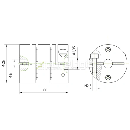 Муфта соединительная BD-2633-6-6.35 фото