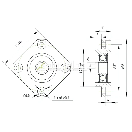 Опора ШВП подшипниковая FF6-C5 фото