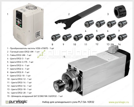 Набор для шпиндельного узла PL7.5A-1ER32 фото