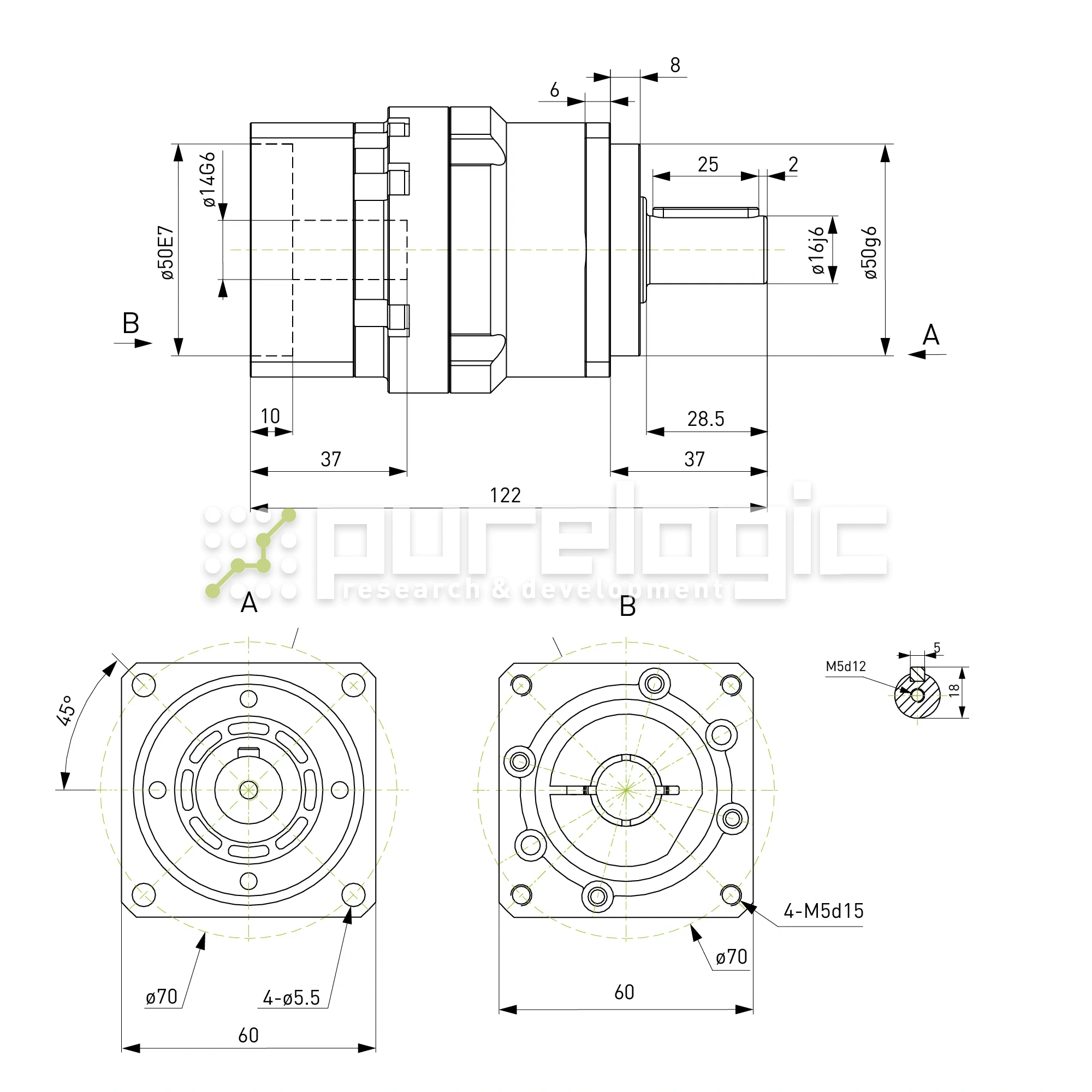 Редуктор планетарный прецизионный 60VRB5K-S16-P0 31 127 Редуктор планетарный прецизионный 60VRB5K-S16-P0 фото