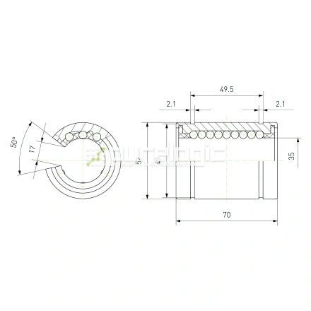 Втулка шариковая LM35-OP фото