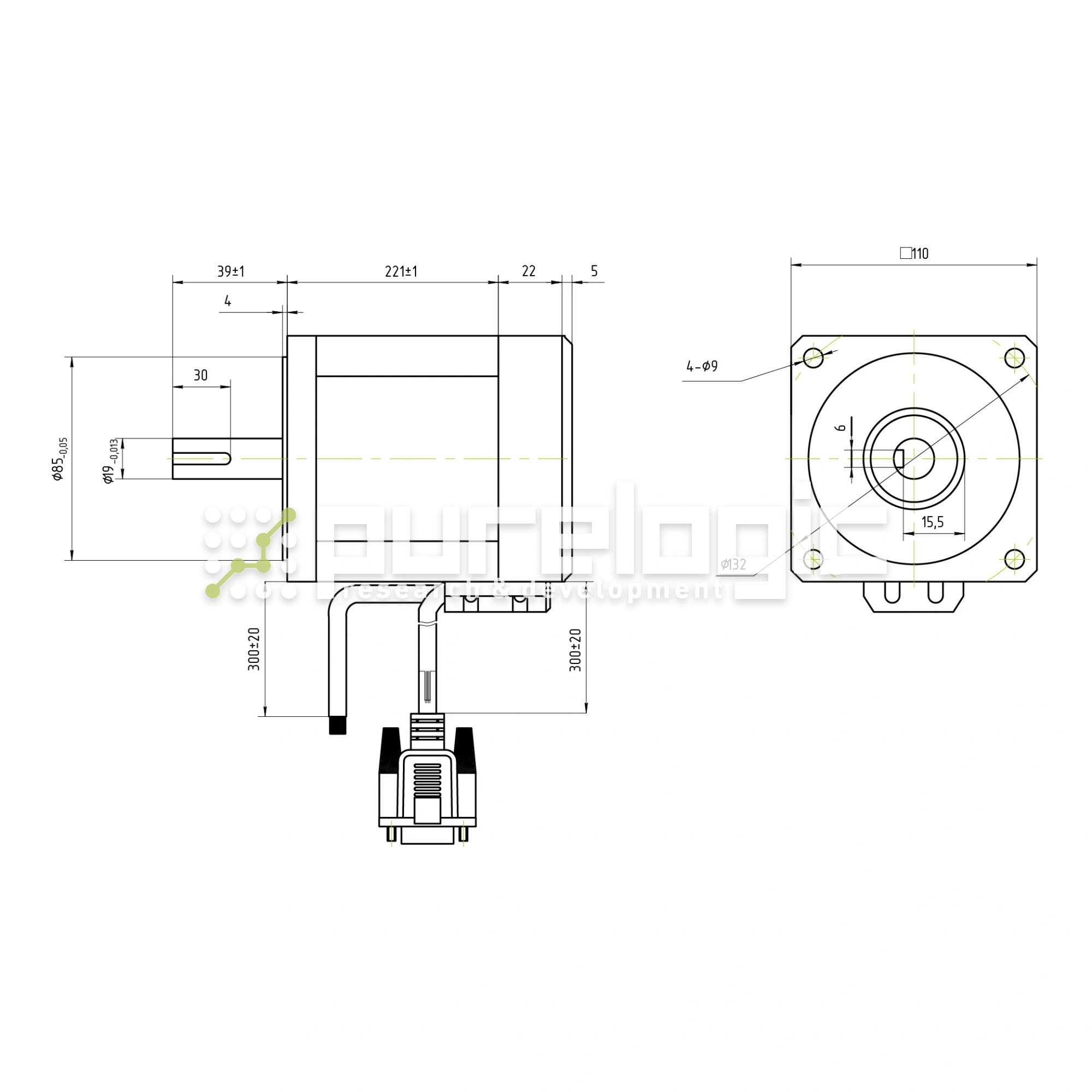 Двигатель шаговый с энкодером YK3110EC220C1 45 429 Двигатель шаговый с энкодером YK3110EC220C1 фото