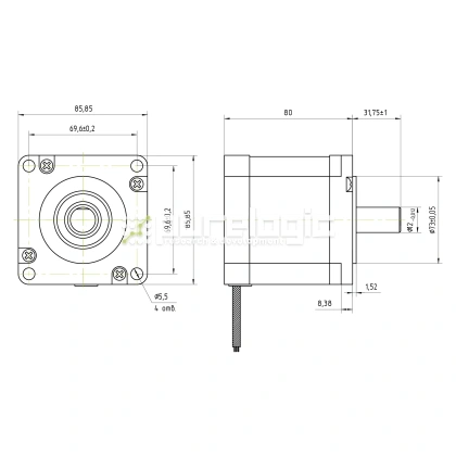 Двигатель шаговый FL86STH80-4208B фото