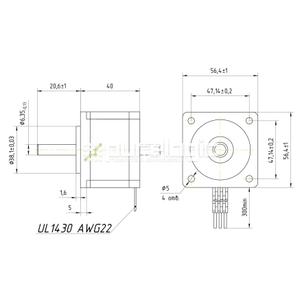 Двигатель шаговый FL57STH41-2804B фото