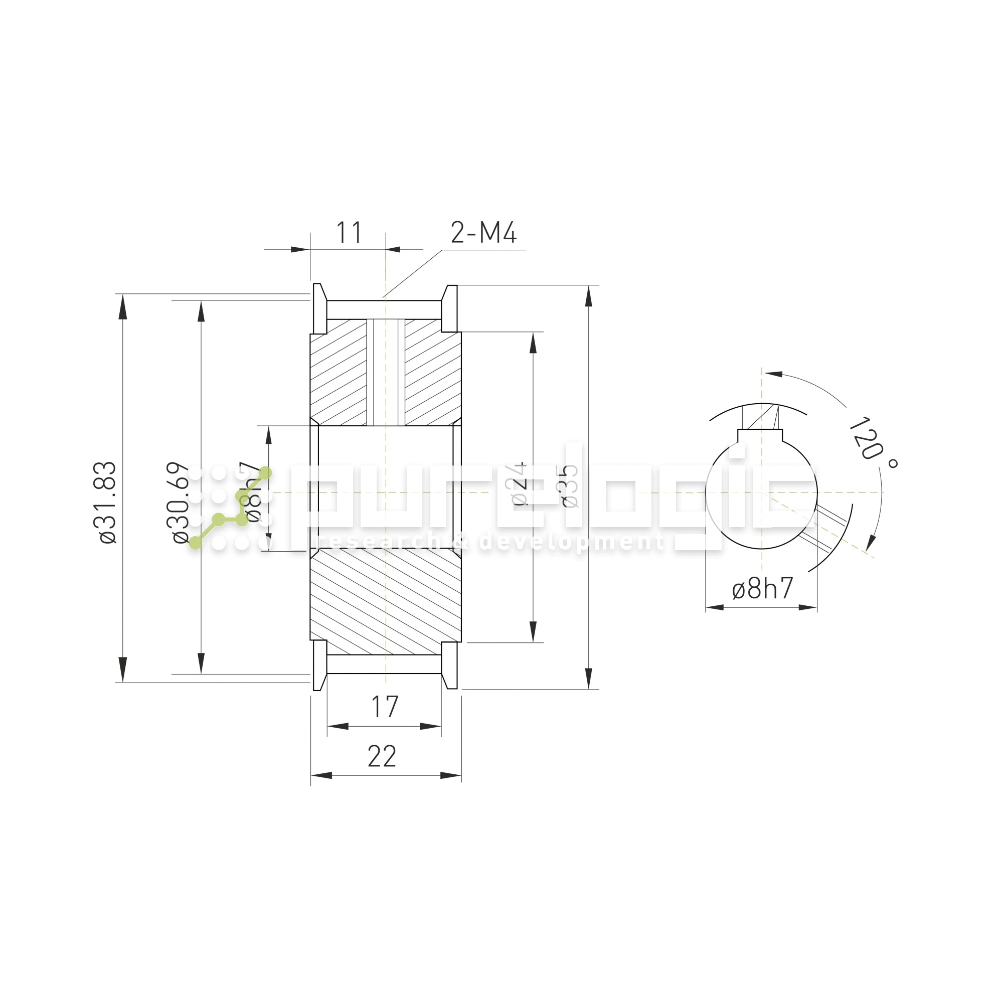 Шкив зубчатый BSY-20-5M-15-A-N8 1 129 Шкив зубчатый BSY-20-5M-15-A-N8 фото