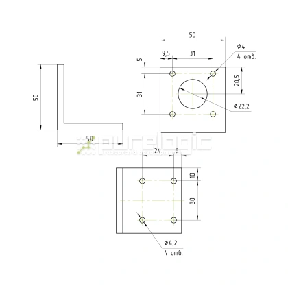 Кронштейн алюминиевый MH-42A фото