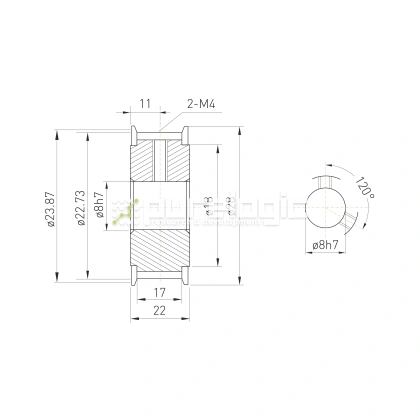 Шкив зубчатый BSY-15-5M-15-A-P8 фото