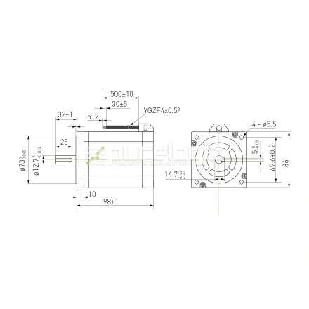 Двигатель шаговый биполярный 86CM80 фото