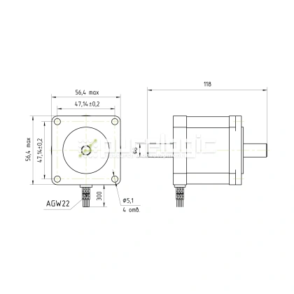Двигатель шаговый PL57HD76-D8 фото