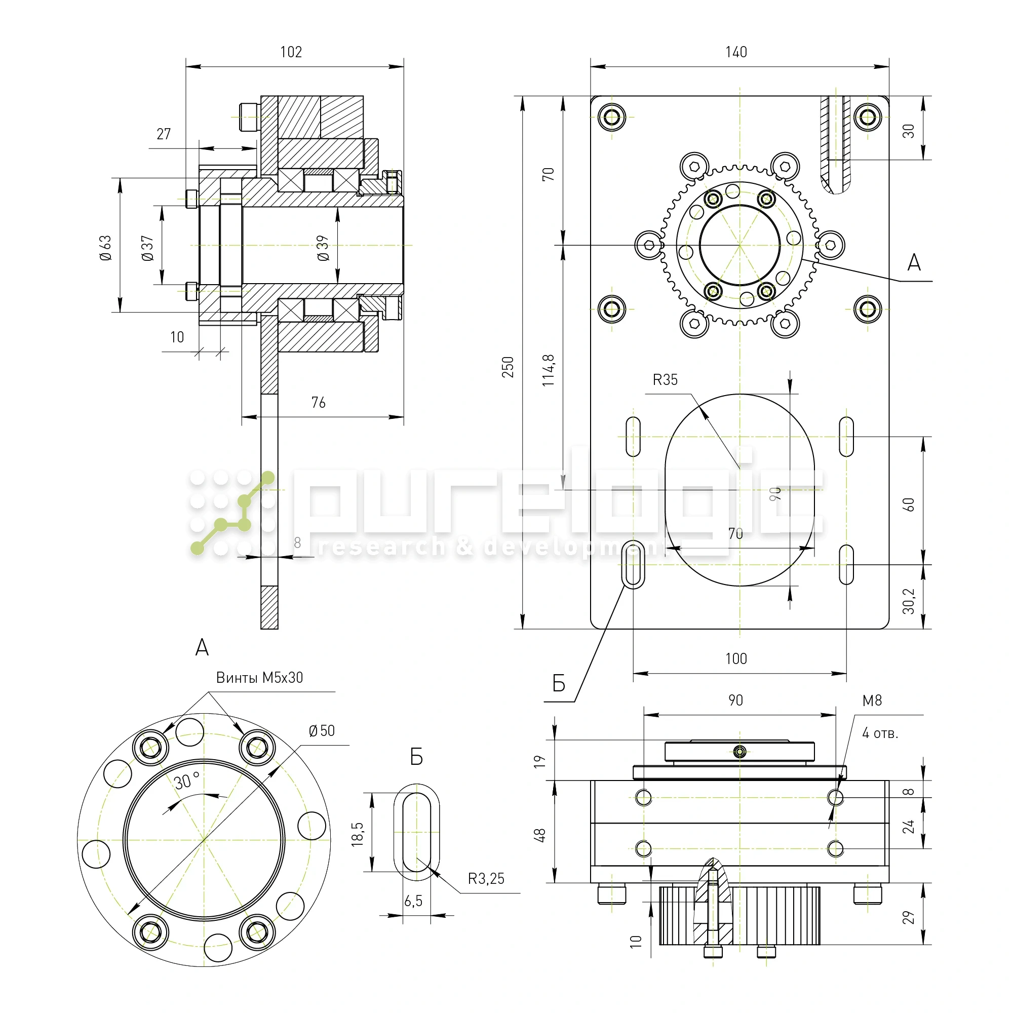 Модуль вращающейся гайки ШВП RY-MRN2020 34 098 Модуль вращающейся гайки ШВП RY-MRN2020 фото