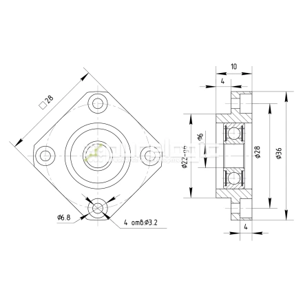 Опора ШВП подшипниковая FF6 фото