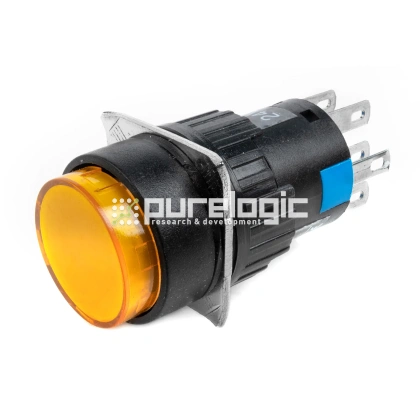 Кнопка на блок с подсветкой AD16-22AD-24V-YEL фото