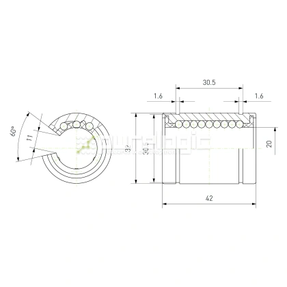 Втулка шариковая LM20-OP фото
