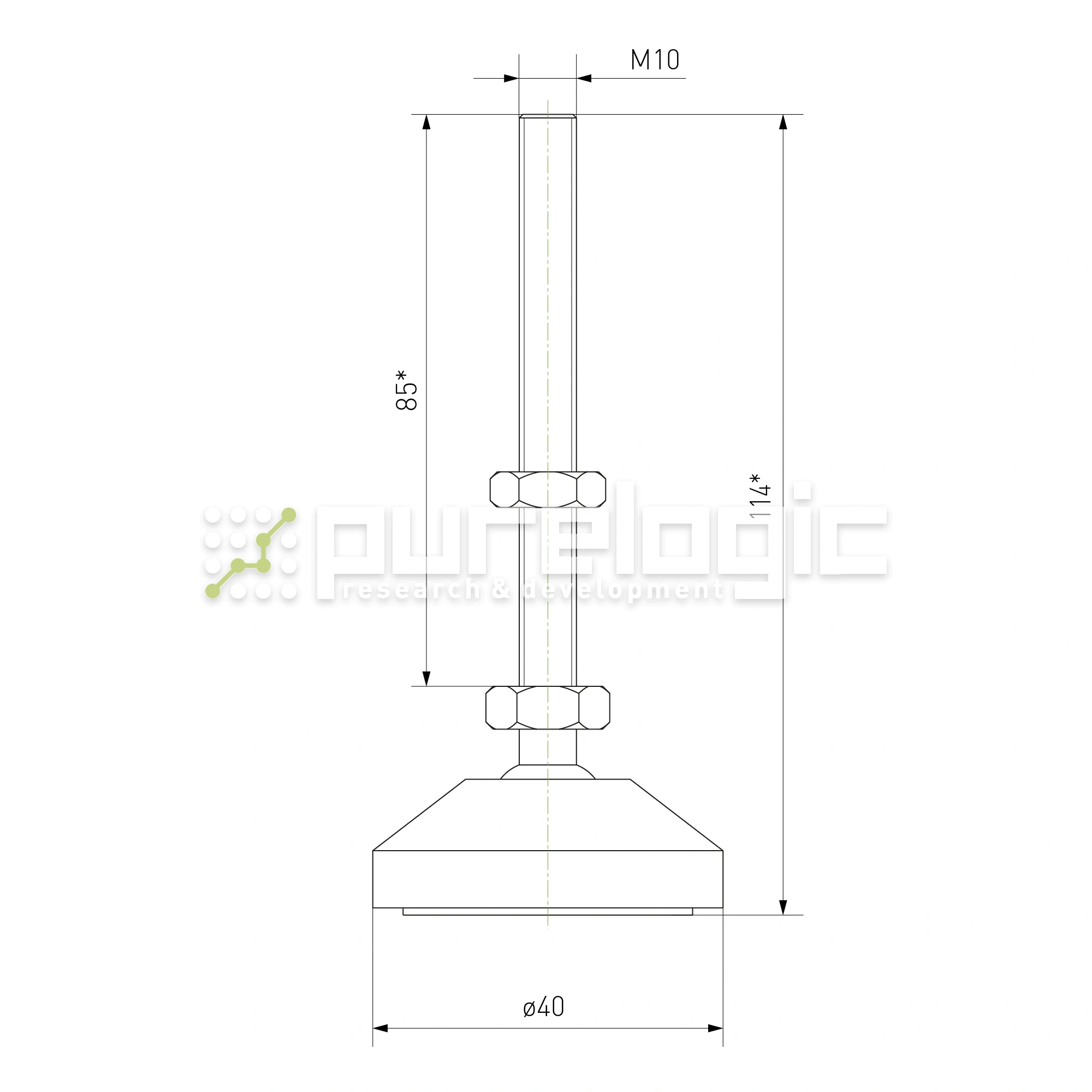 Виброопора DJG40-M10*100 1 009 Виброопора DJG40-M10*100 фото