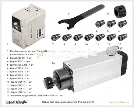 Набор для шпиндельного узла PL3.5A-2ER25 73 552 Набор для шпиндельного узла PL3.5A-2ER25 фото