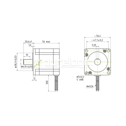 Двигатель шаговый трехфазный 573S09 фото