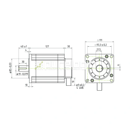 Двигатель шаговый трехфазный 3PL110H127-D19 фото