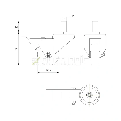 Колесная опора SJLS-75 фото