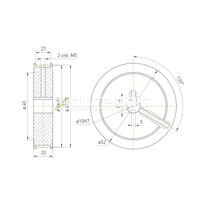 Шкив зубчатый BLA-30-5M-25-A-N15 фото