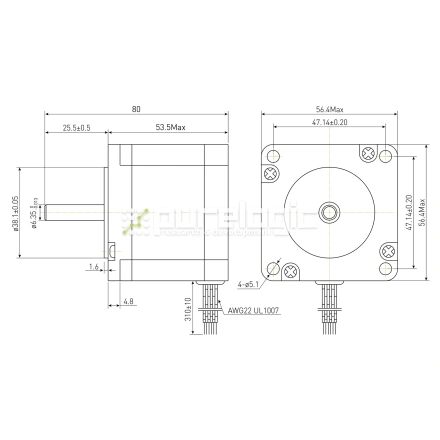Двигатель шаговый PL57H56-D6 фото