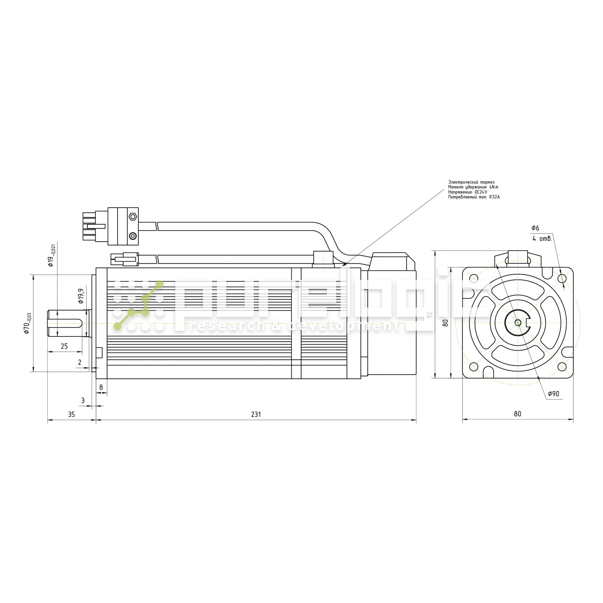 Серводвигатель 80STB-M04025 46 022 Серводвигатель 80STB-M04025 фото