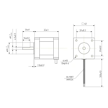 Двигатель шаговый биполярный 42CM02-1A 2 404 руб. Двигатель шаговый биполярный 42CM02-1A