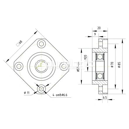 Опора ШВП подшипниковая FF20-C5 фото