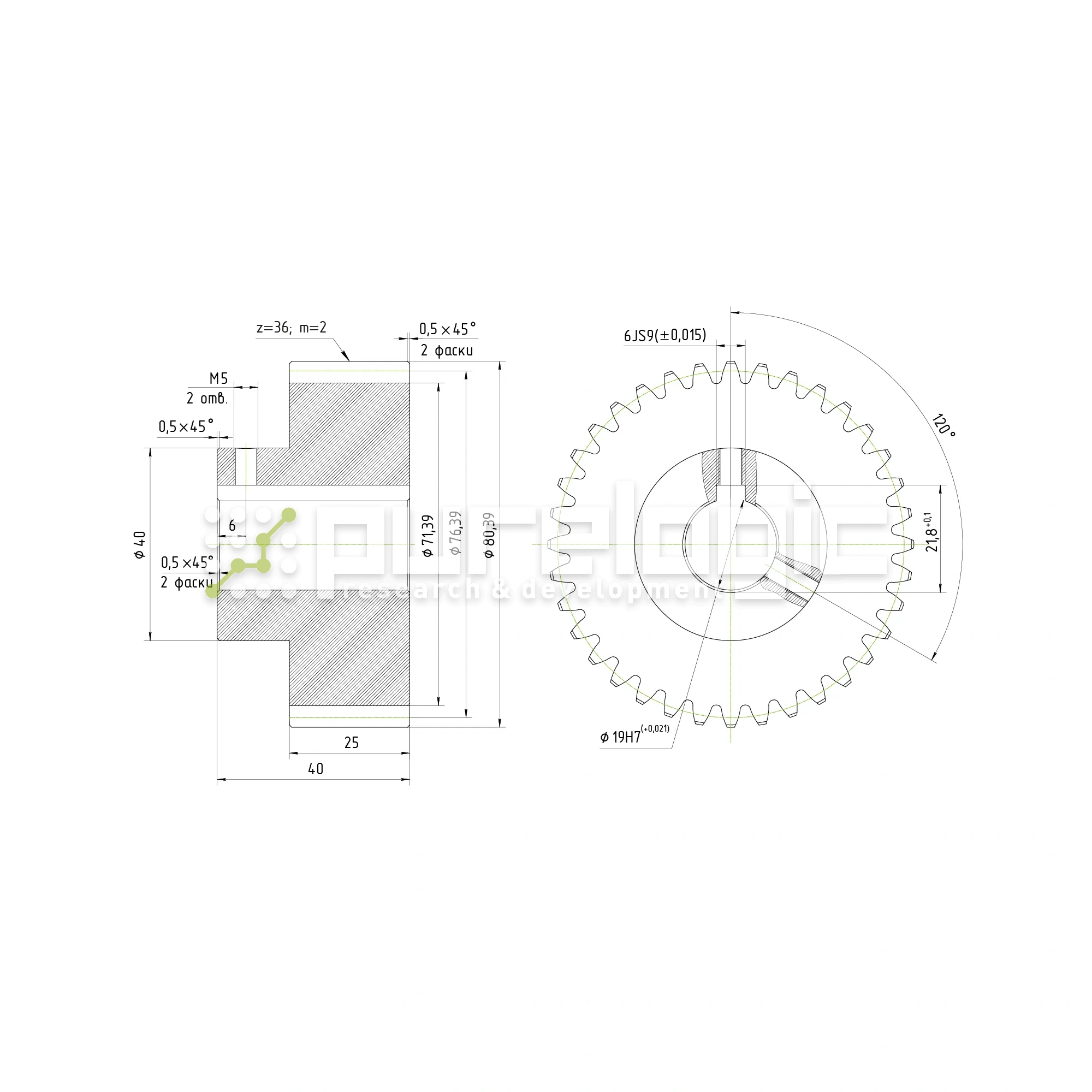 Шестерня косозубая GH2-T36D19 2 173 Шестерня косозубая GH2-T36D19 фото