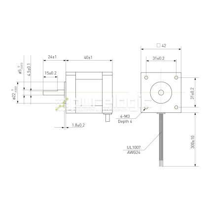 Двигатель шаговый биполярный 42CM04 фото