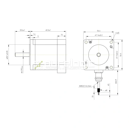 Двигатель шаговый FL57STH41-2804A-IP65 фото