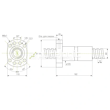 Гайка ШВП DFU8010 фото