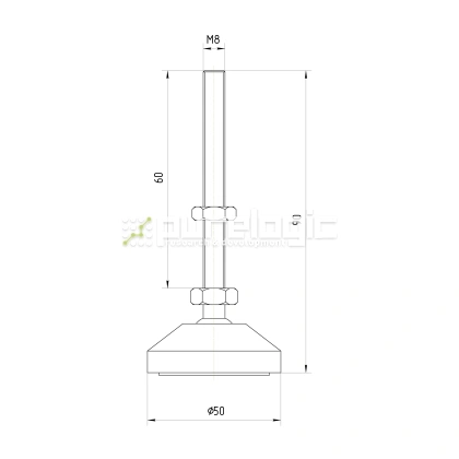 Виброопора M8x60-50R фото