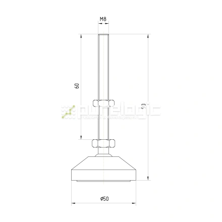 Виброопора M8x60-50R фото