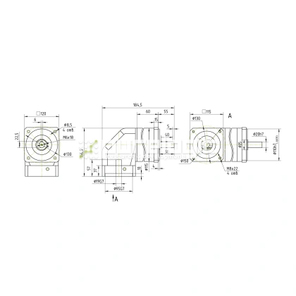 Редуктор планетарный угловой 90WPLF10K-19S фото