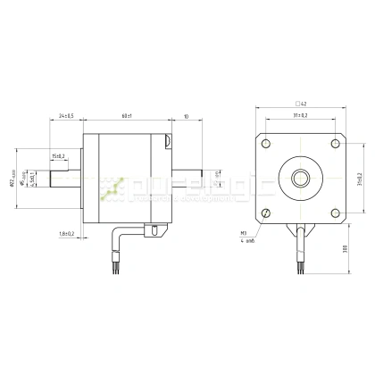 Двигатель шаговый биполярный 42CM08-SZ фото
