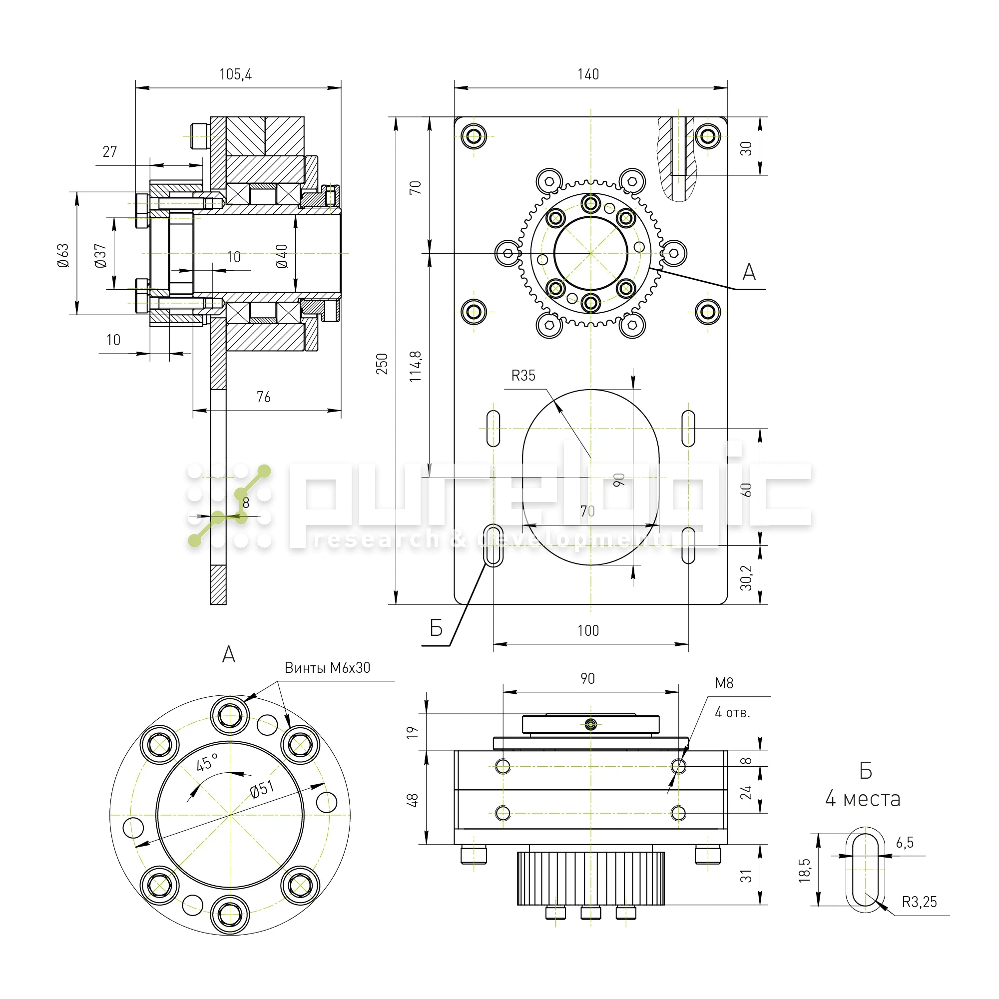 Модуль вращающейся гайки ШВП RY-MRN25 29 104 Модуль вращающейся гайки ШВП RY-MRN25 фото