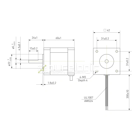 Двигатель шаговый биполярный 42CM08 фото