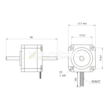 Двигатель шаговый PL42HD58-D5 фото