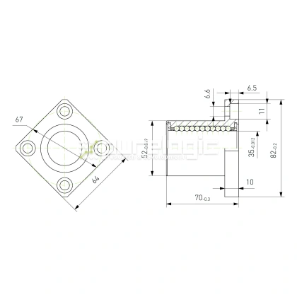 Втулка шариковая с фланцем LMK35 фото