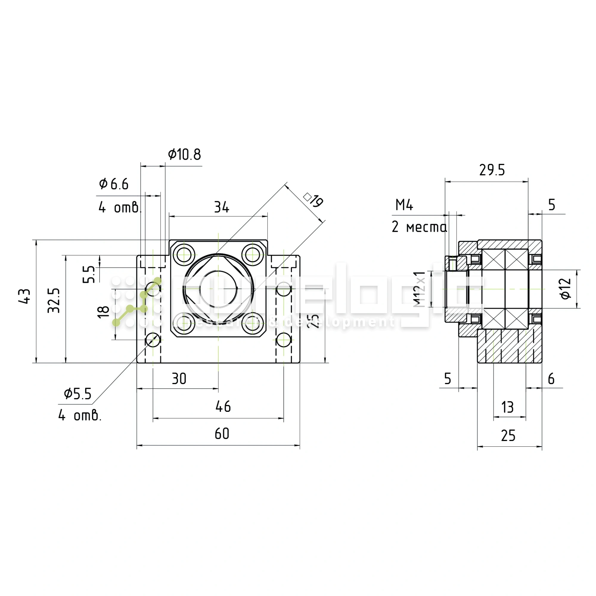 Опора ШВП Hiwin BK12-C5 16 752 Опора ШВП Hiwin BK12-C5 фото
