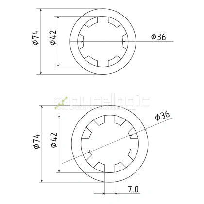 Шлицевая втулка SN-36x42 фото