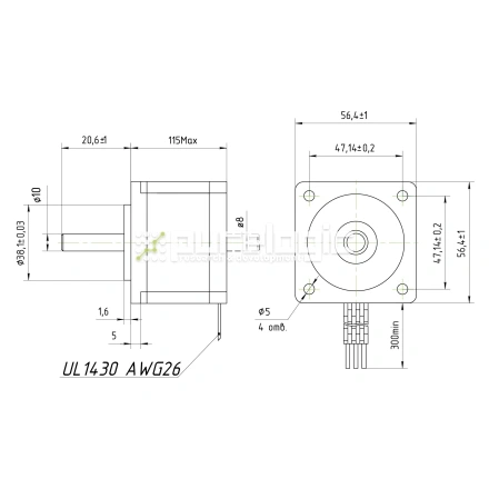 Двигатель шаговый FL57STH115-2804B фото