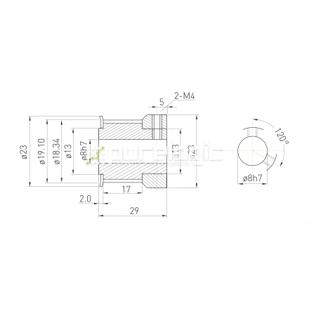 Шкив зубчатый BSY-20-3M-15-C-P8 фото