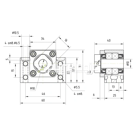 Опора ШВП подшипниковая BK10-C5 фото