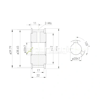 Шкив зубчатый BSY-25-5M-15-A-N20 фото