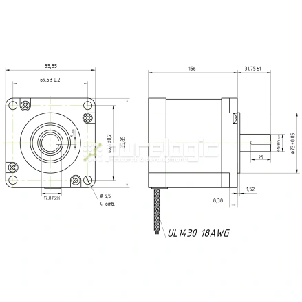 Двигатель шаговый FL86STH156-6204A фото