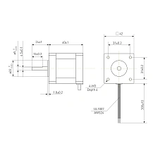 Двигатель шаговый биполярный 42CM04-1A 2 549 руб. Двигатель шаговый биполярный 42CM04-1A
