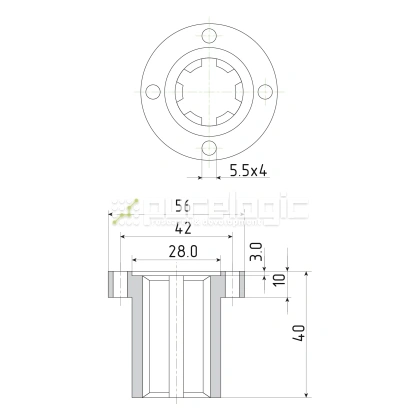 Шлицевая втулка с фланцем SNF-18x22 фото