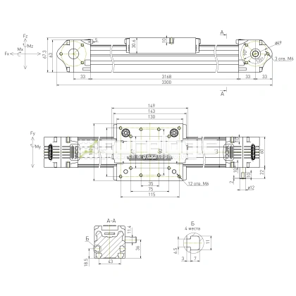 Модуль линейного перемещения CCM-W60-3300-1A 161 481 Модуль линейного перемещения CCM-W60-3300-1A фото
