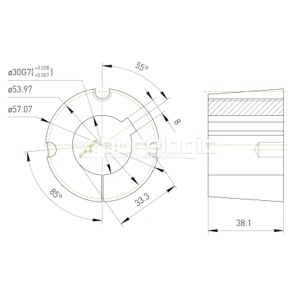 Втулка тапербуш 1615-30 фото